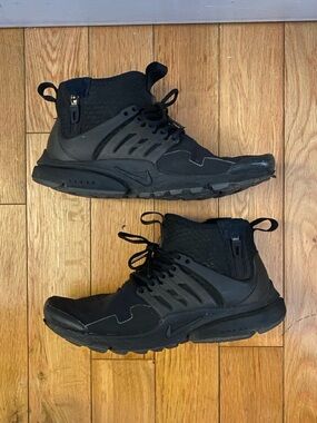 Nike Air Presto Mid Utility Triple Black Sz7